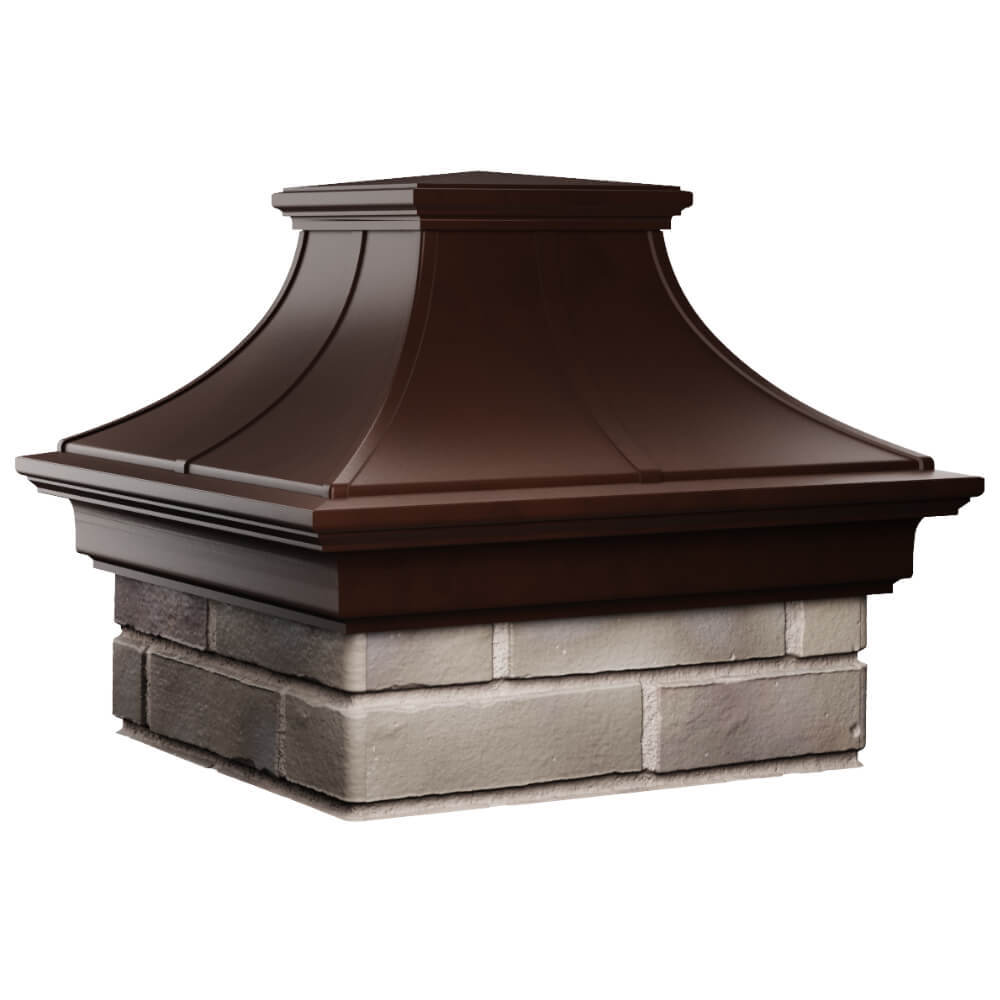 Колпак Zking Монблан Премиум Коричневый на столб 1.5х1.5 кирпича (385х385мм) в Березниках фото