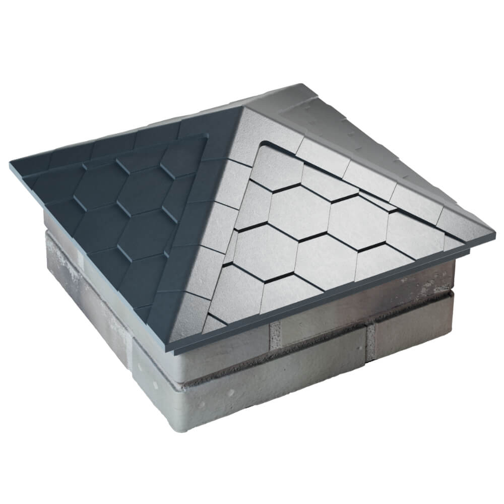 Колпак Zking Эверест Серый на столб 1.5х1.5 кирпича (390х390мм) в Березниках фото