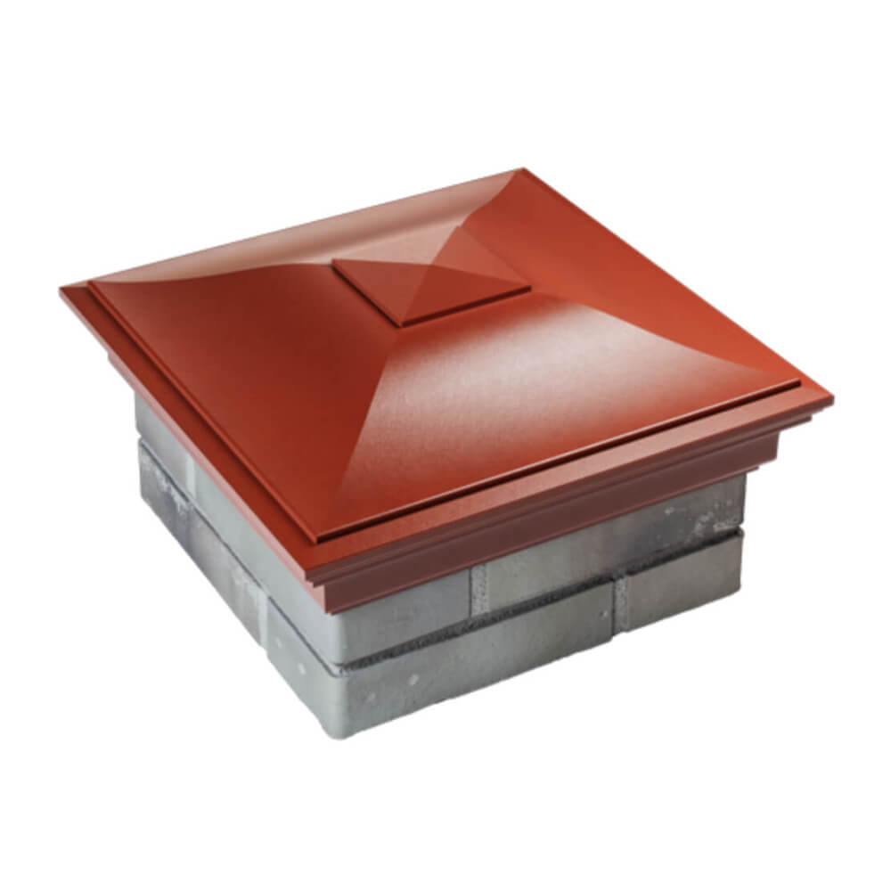 Колпак Zking Монблан Красный на столб 1.5х1.5 еврокирпича 0.7НФ (355х355мм) в Березниках фото