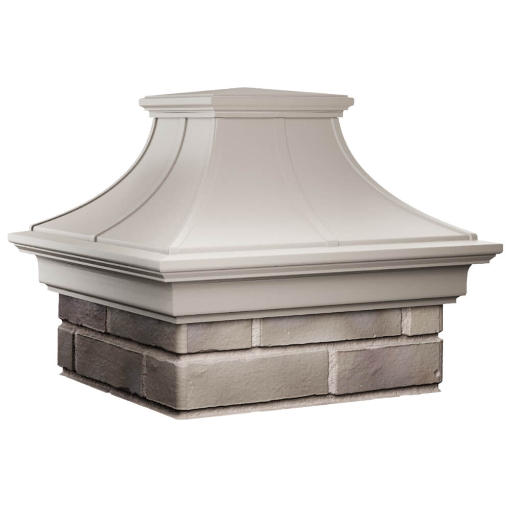 Колпак Zking Монблан Премиум Бежевый на столб 1.5х1.5 кирпича (385х385мм) в Березниках фото