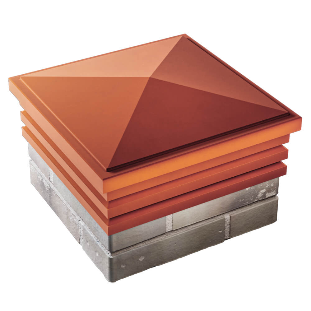 Колпак Zking Бона ХайТек Красный на столб 1.5х1.5 кирпича (385х385мм) в Березниках фото