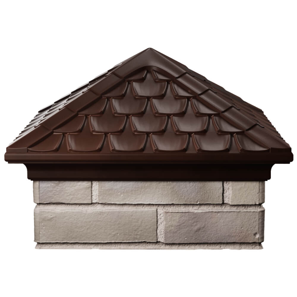 Колпак Zking Эльбрус Коричневый на столб 1.5х1.5 кирпича (385х385мм) Березники фото