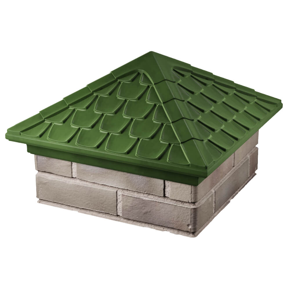 Колпак Zking Эльбрус Зеленый на столб 1.5х1.5 кирпича (385х385мм) в Березниках фото