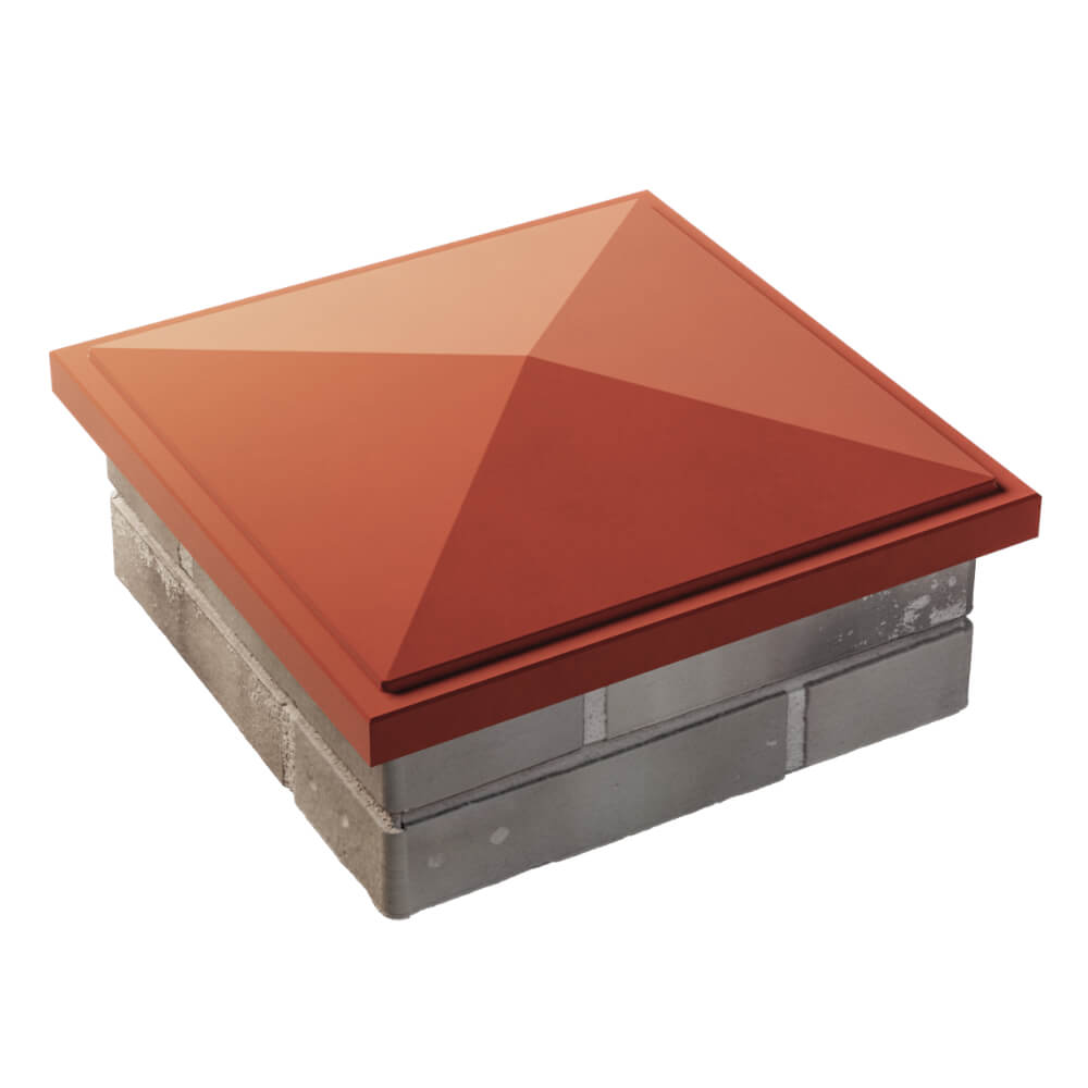 Колпак Zking БонаМоно Красный на столб 1.5х1.5 кирпича (385х385, 400х400мм) в Березниках фото