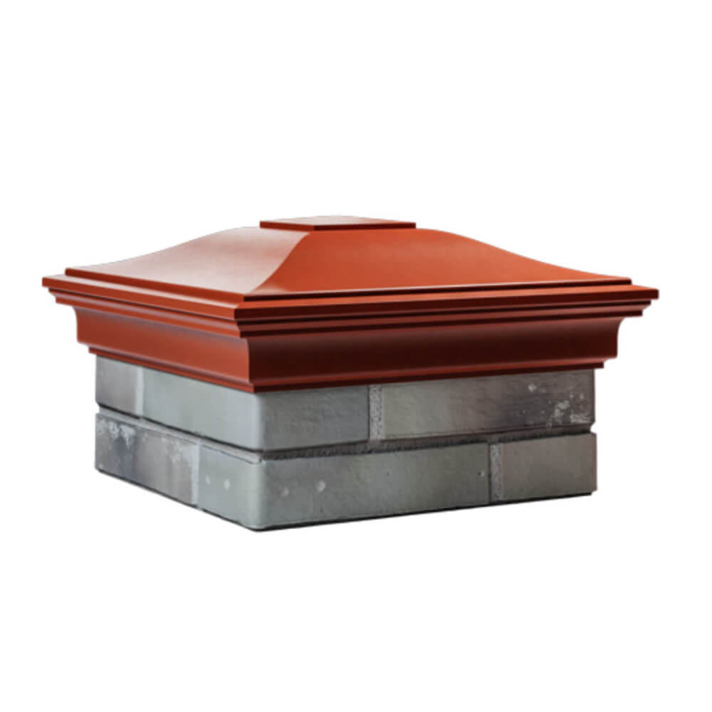 Колпак Zking Монблан Красный на столб 1.5х1.5 еврокирпича 0.7НФ (355х355мм) в Березниках фото