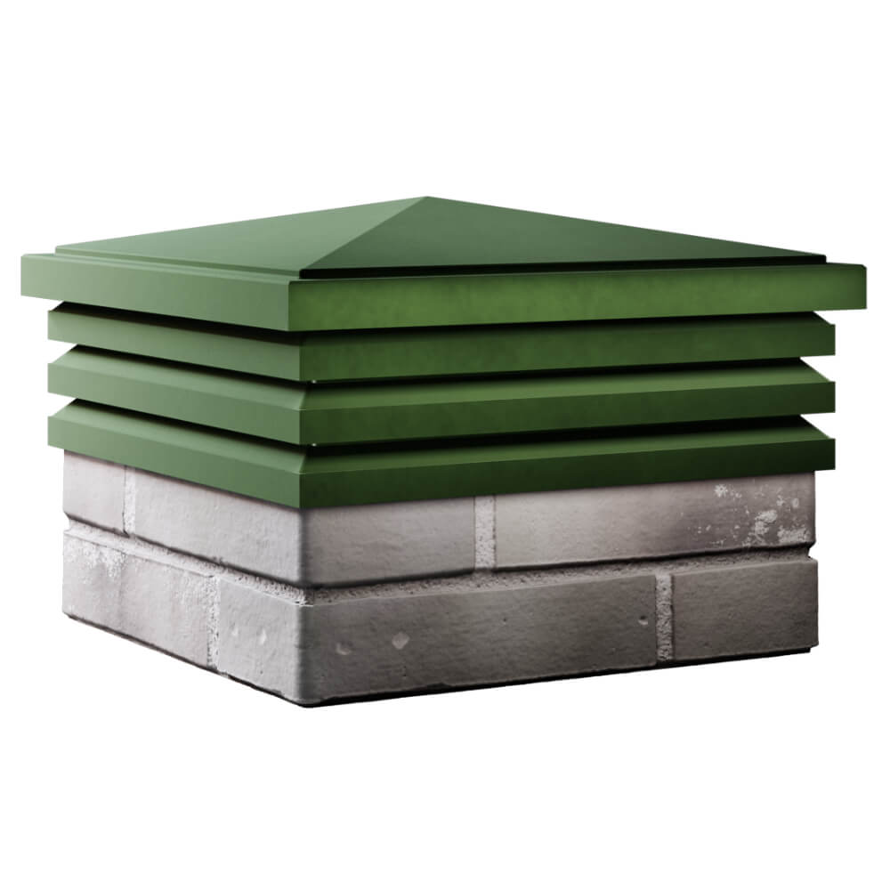 Колпак Zking Бона ХайТек Зеленый на столб 1.5х1.5 кирпича (385х385мм) в Березниках фото