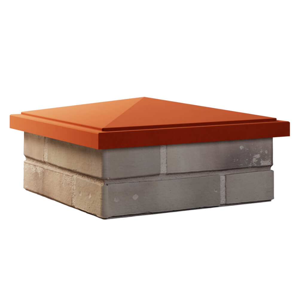 Колпак Zking БонаМоно Красный на столб 1.5х1.5 кирпича (385х385, 400х400мм) в Березниках фото