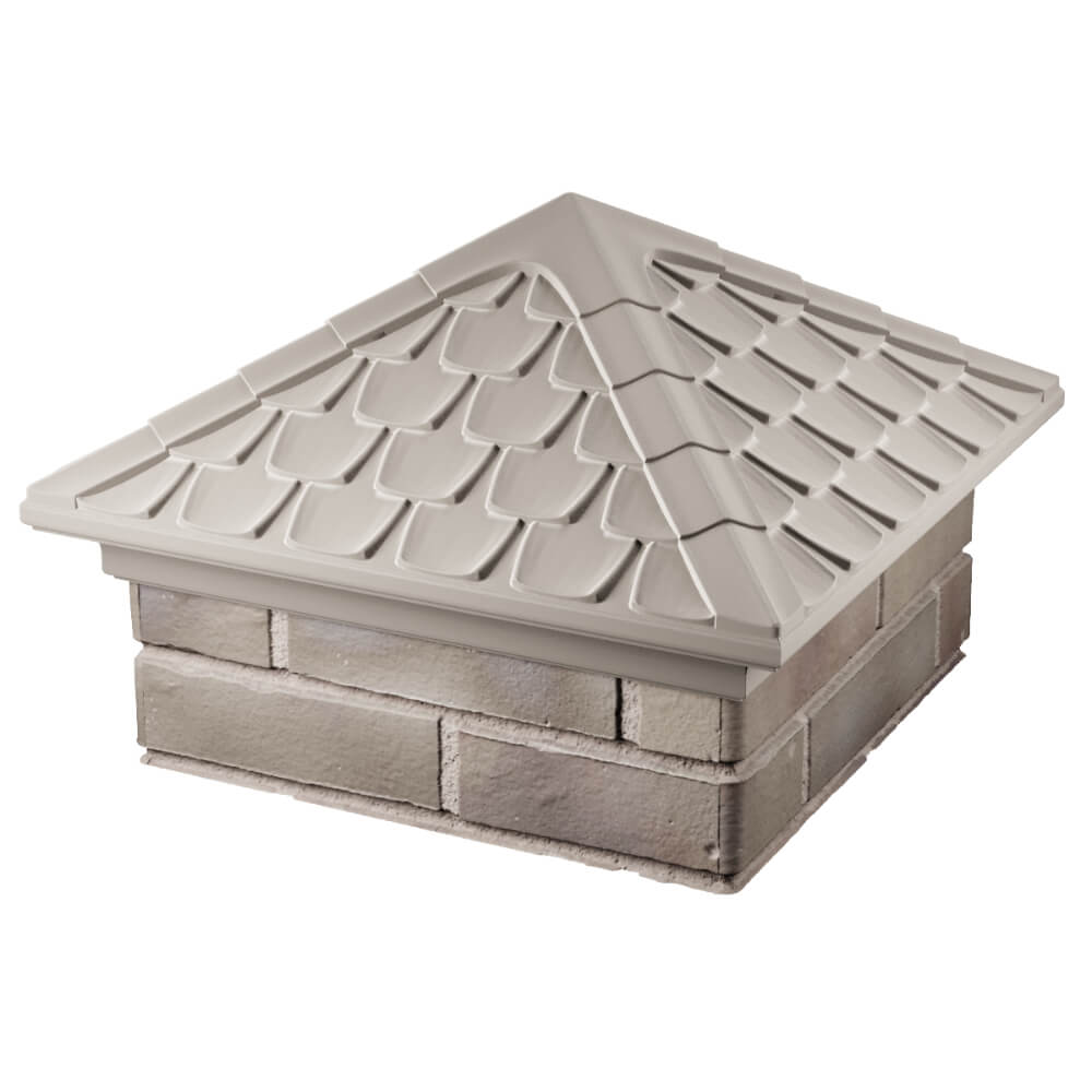 Колпак Zking Эльбрус Бежевый на столб 1.5х1.5 кирпича (385х385мм) в Березниках фото