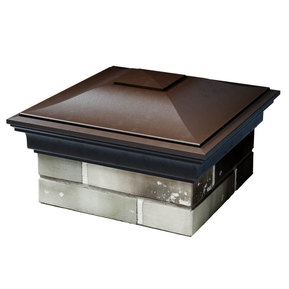 Колпак Zking Монблан Коричневый на столб 1.5х1.5 кирпича (385х385мм) в Березниках фото