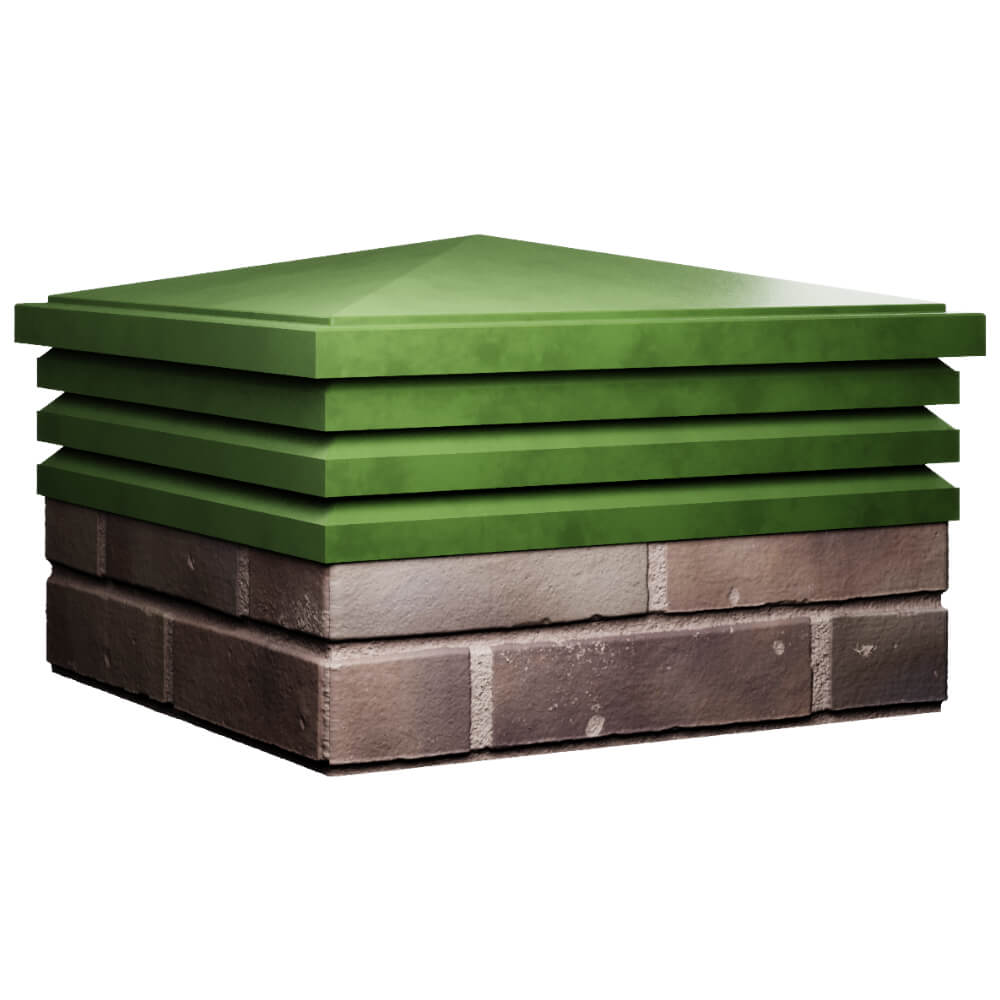 Колпак Zking Бона ХайТек Зеленый на столб 2х2 кирпича (513х513мм) в Березниках фото