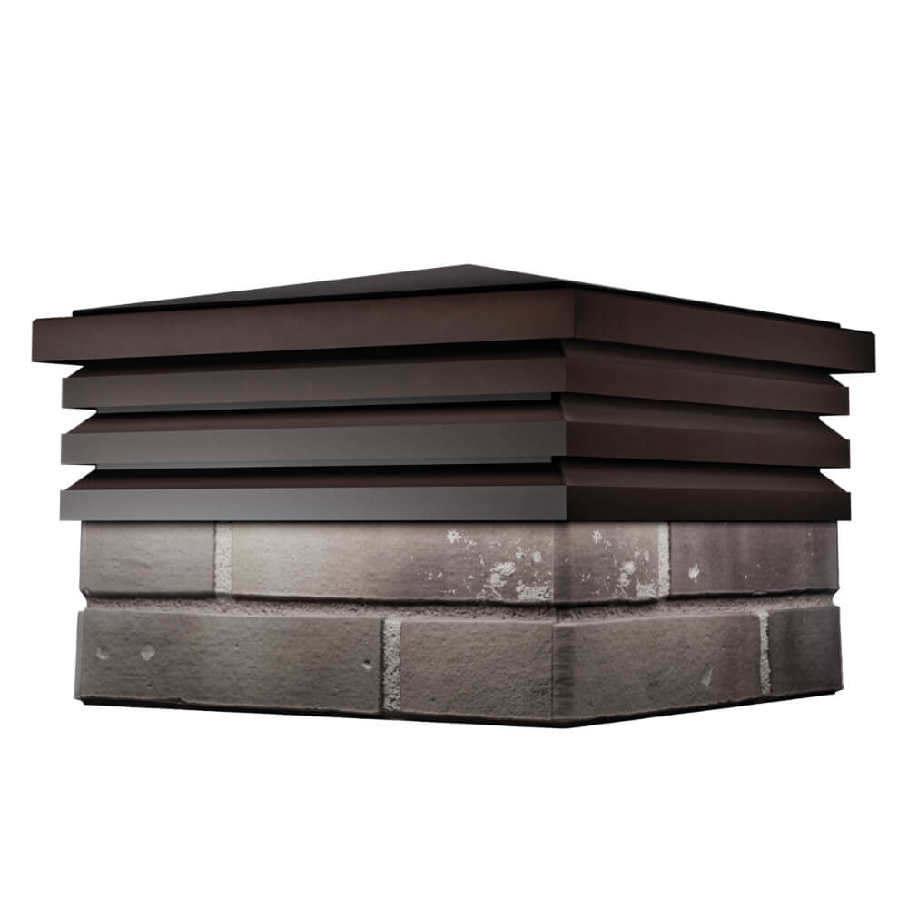 Колпак Zking Бона ХайТек Коричневый на столб 1.5х1.5 кирпича (385х385мм) в Березниках фото