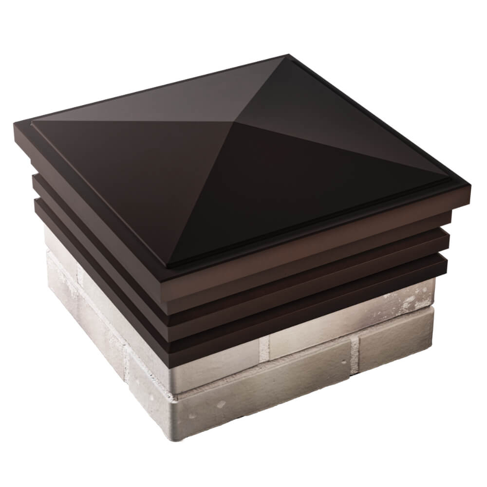 Колпак Zking Бона ХайТек Коричневый на столб 1.5х1.5 кирпича (385х385мм) в Березниках фото