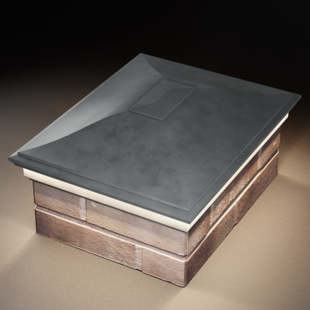 Колпак Zking Монблан Серый на столб 2х1.5 кирпича (515х385мм) c подсветкой в Березниках фото