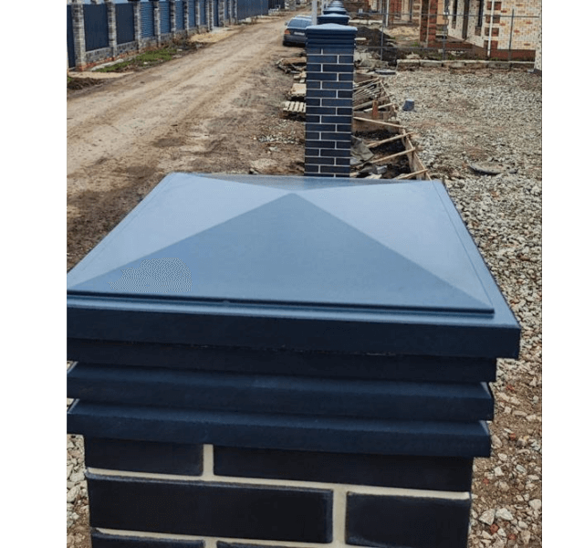 Колпак Zking Бона ХайТек Серый на столб 1.5х1.5 кирпича (385х385мм) в Березниках фото