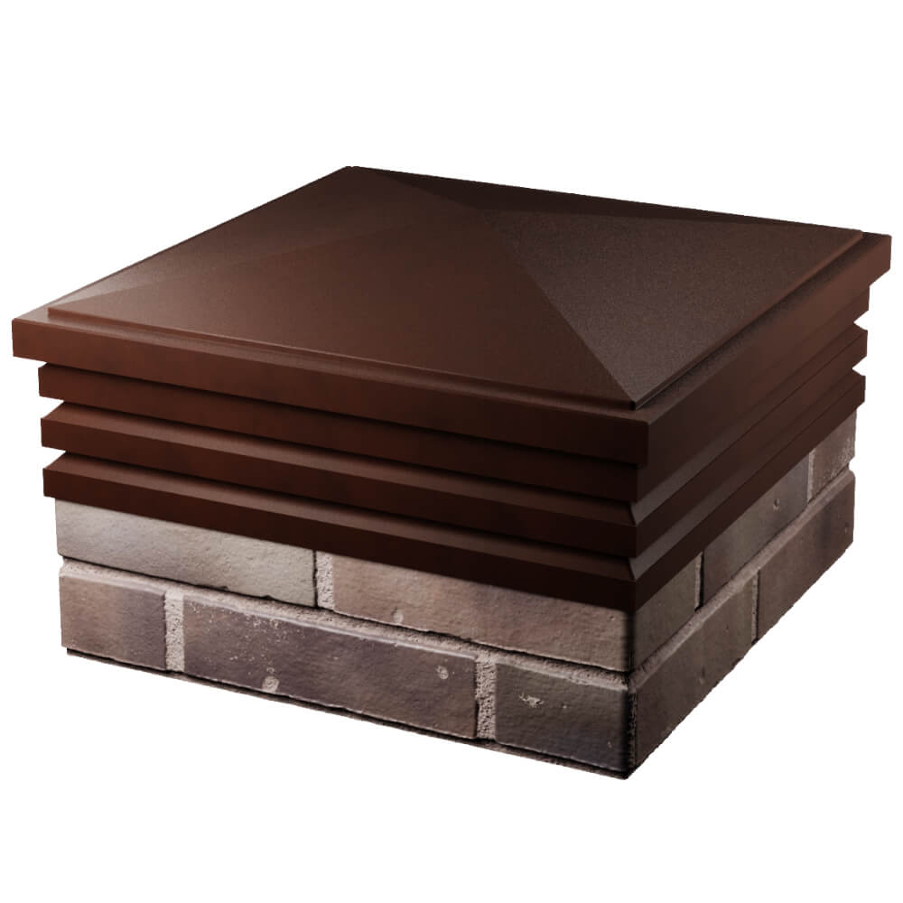 Колпак Zking Бона ХайТек Коричневый на столб 2х2 кирпича (513х513мм) в Березниках фото