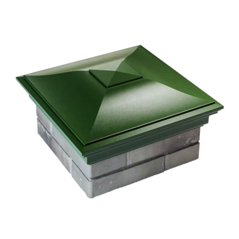 Колпак Zking Монблан Зеленый на столб 1.5х1.5 еврокирпича 0.7НФ (355х355мм) в Березниках фото