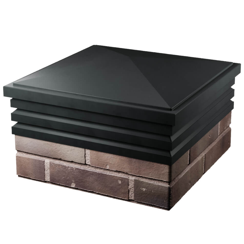 Колпак Zking Бона ХайТек Черный на столб 2х2 кирпича (513х513мм) в Березниках фото