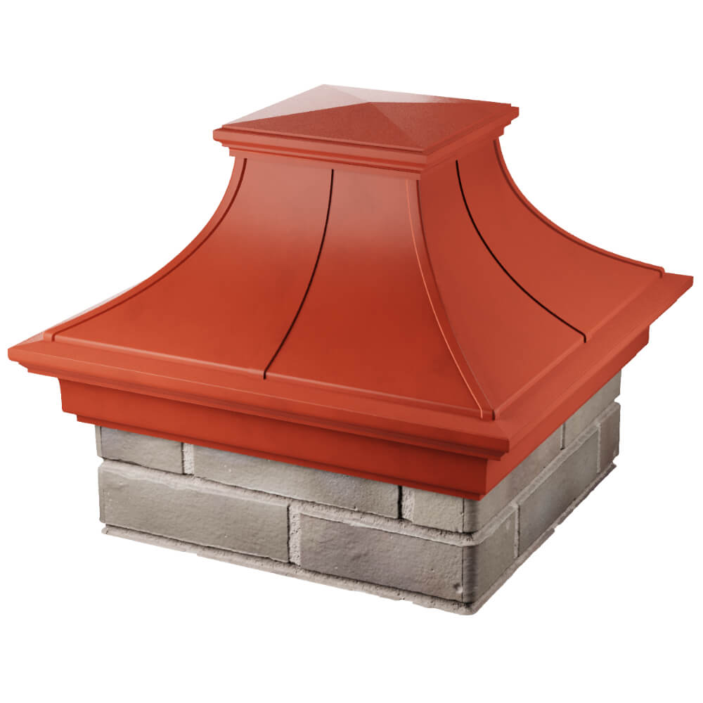 Колпак Zking Монблан Премиум Красный на столб 1.5х1.5 кирпича (385х385мм) в Березниках фото