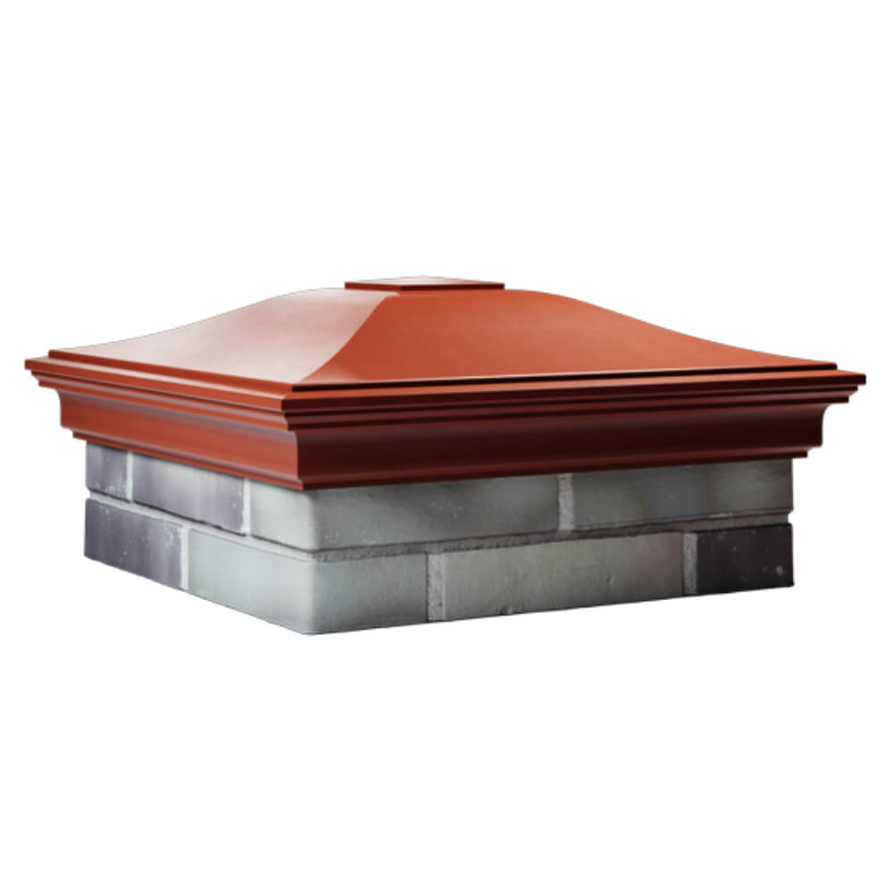 Колпак Zking Монблан Красный на столб 2х2 кирпича (515х515мм) в Березниках фото