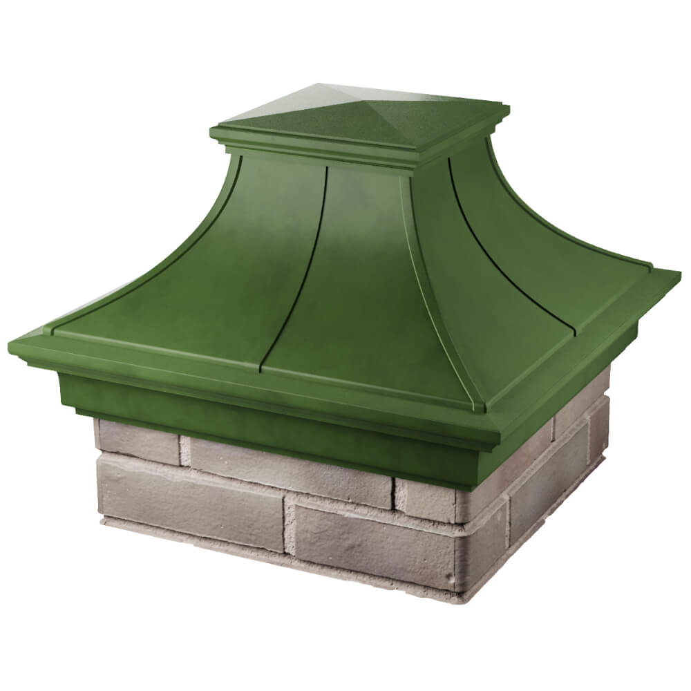 Колпак Zking Монблан Премиум Зеленый на столб 1.5х1.5 кирпича (385х385мм) в Березниках фото