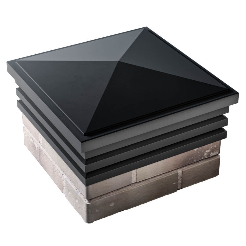 Колпак Zking Бона ХайТек Черный на столб 1.5х1.5 кирпича (385х385мм) в Березниках фото