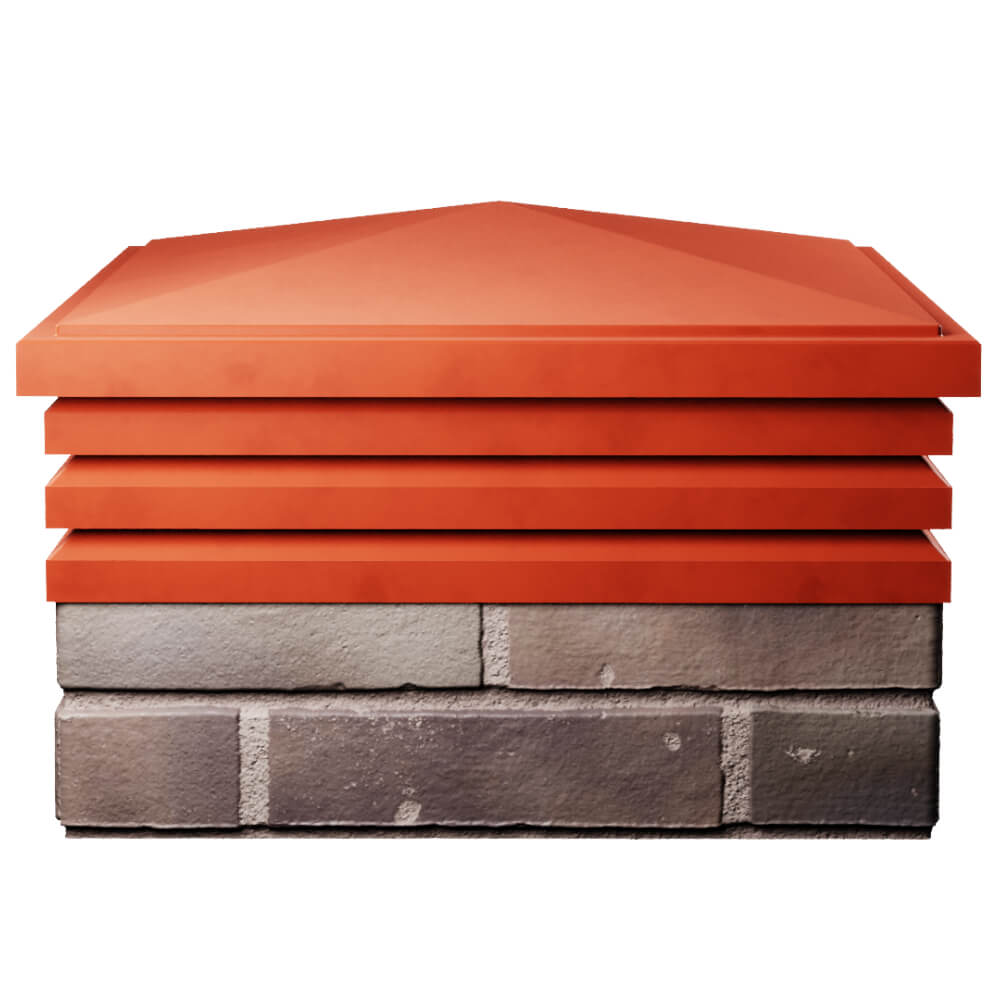 Колпак Zking Бона ХайТек Красный на столб 2х2 кирпича (513х513мм) Березники фото