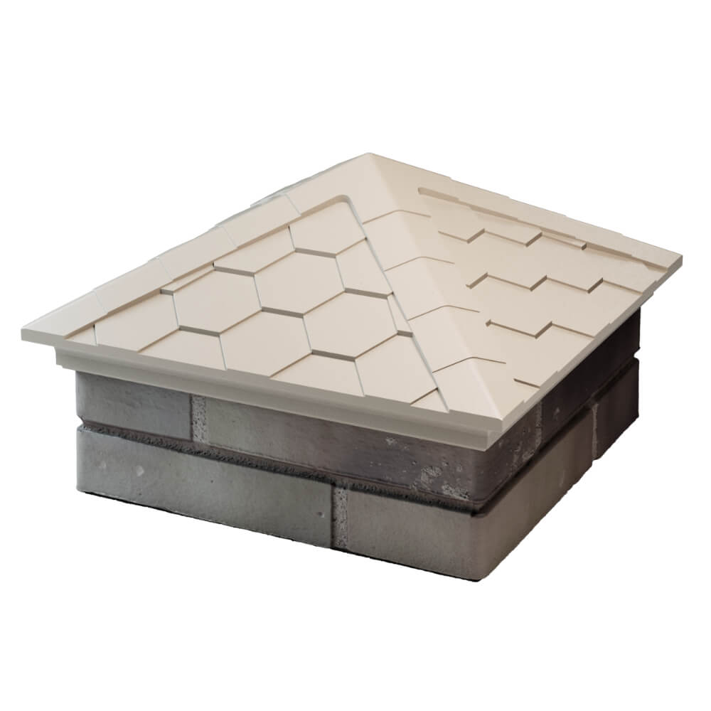 Колпак Zking Эверест Бежевый на столб 1.5х1.5 кирпича (390х390мм) в Березниках фото