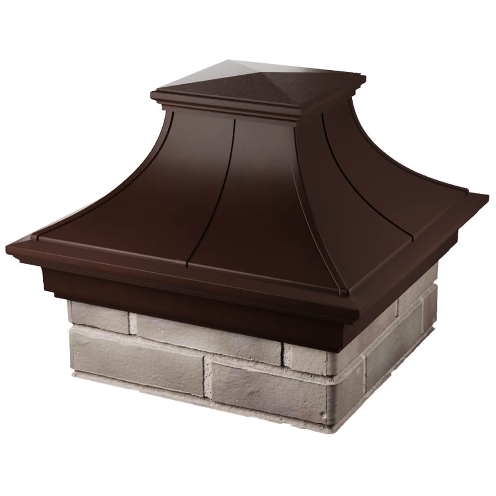 Колпак Zking Монблан Премиум Коричневый на столб 1.5х1.5 кирпича (385х385мм) в Березниках фото