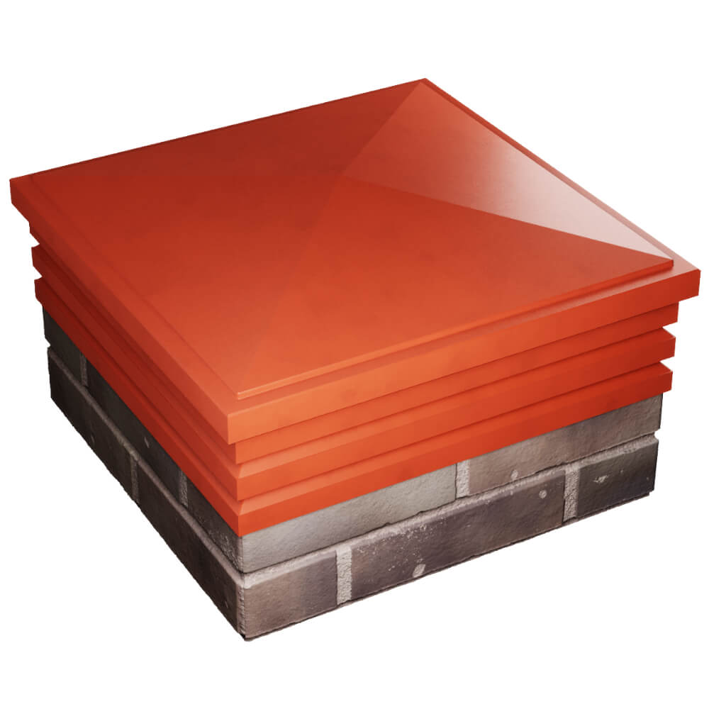 Колпак Zking Бона ХайТек Красный на столб 2х2 кирпича (513х513мм) в Березниках фото