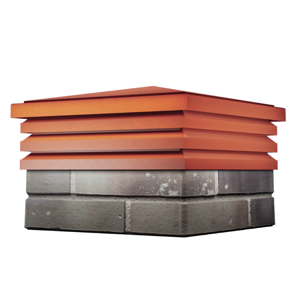 Колпак Zking Бона ХайТек Красный на столб 1.5х1.5 кирпича (385х385мм) в Березниках фото