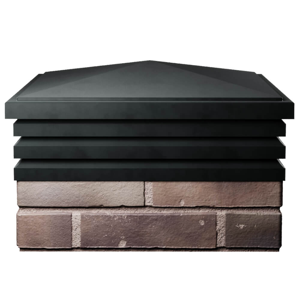 Колпак Zking Бона ХайТек Черный на столб 2х2 кирпича (513х513мм) Березники фото