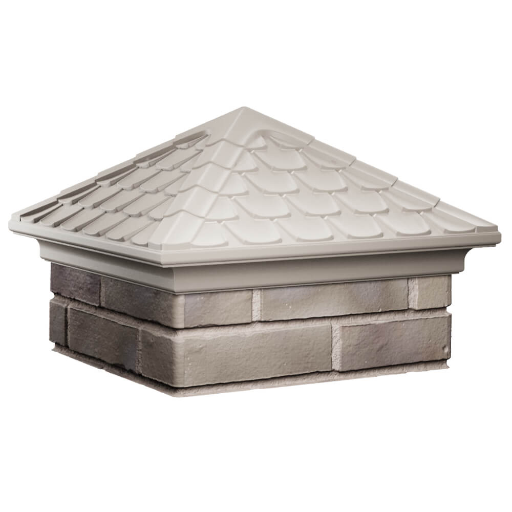 Колпак Zking Эльбрус Бежевый на столб 1.5х1.5 кирпича (385х385мм) в Березниках фото