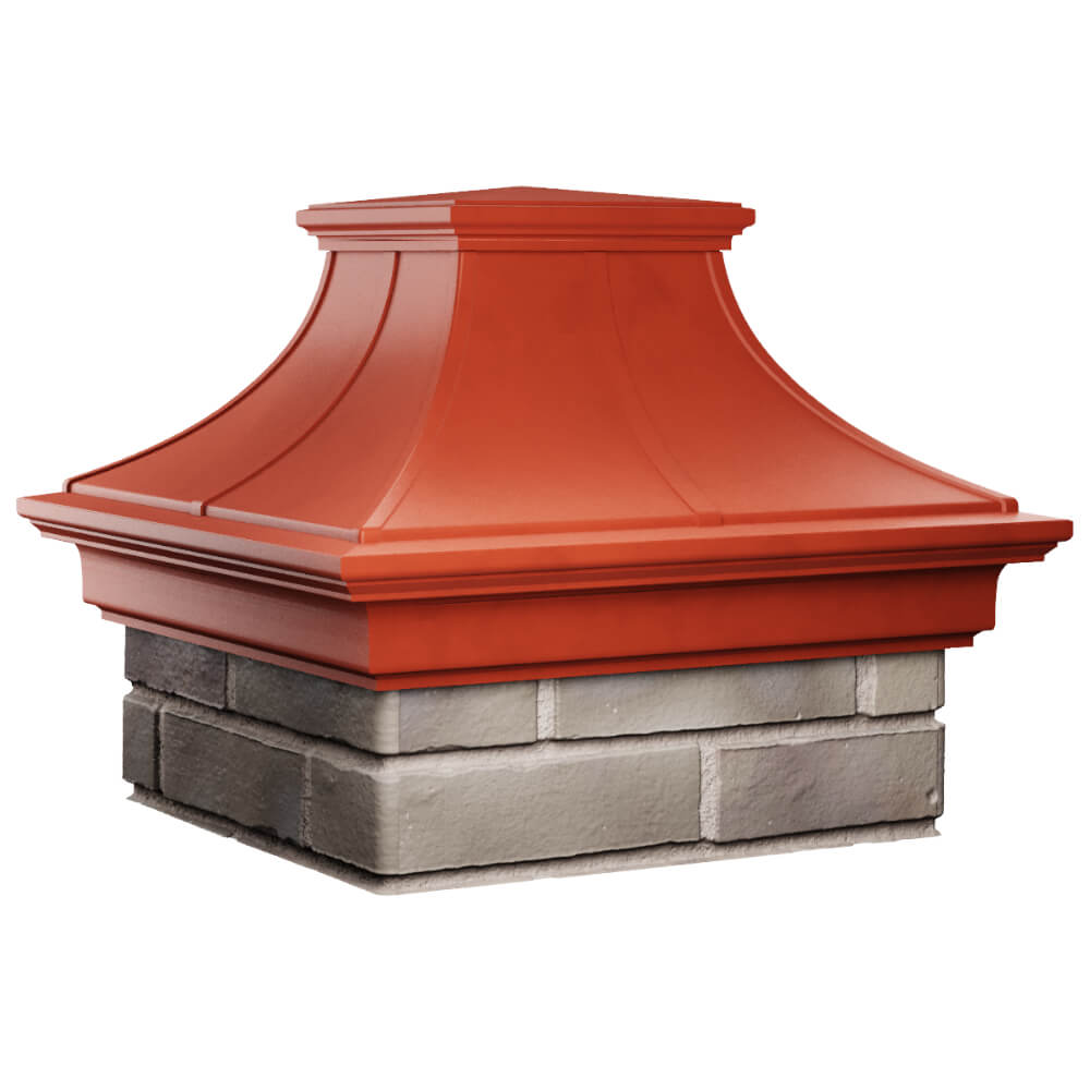 Колпак Zking Монблан Премиум Красный на столб 1.5х1.5 кирпича (385х385мм) в Березниках фото