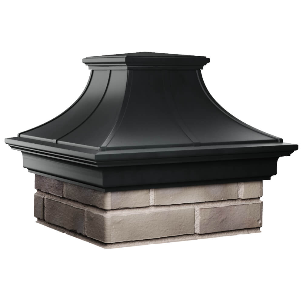 Колпак Zking Монблан Премиум Черный на столб 1.5х1.5 кирпича (385х385мм) в Березниках фото
