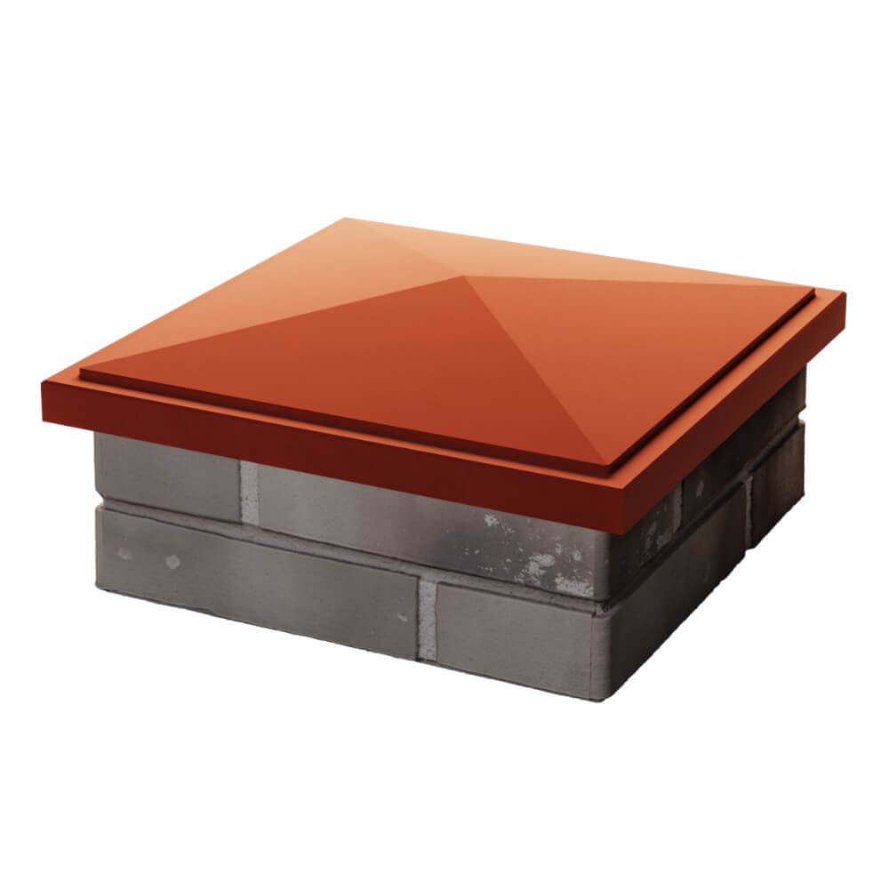 Колпак Zking БонаМоно Красный на столб 1.5х1.5 кирпича (385х385, 400х400мм) в Березниках фото