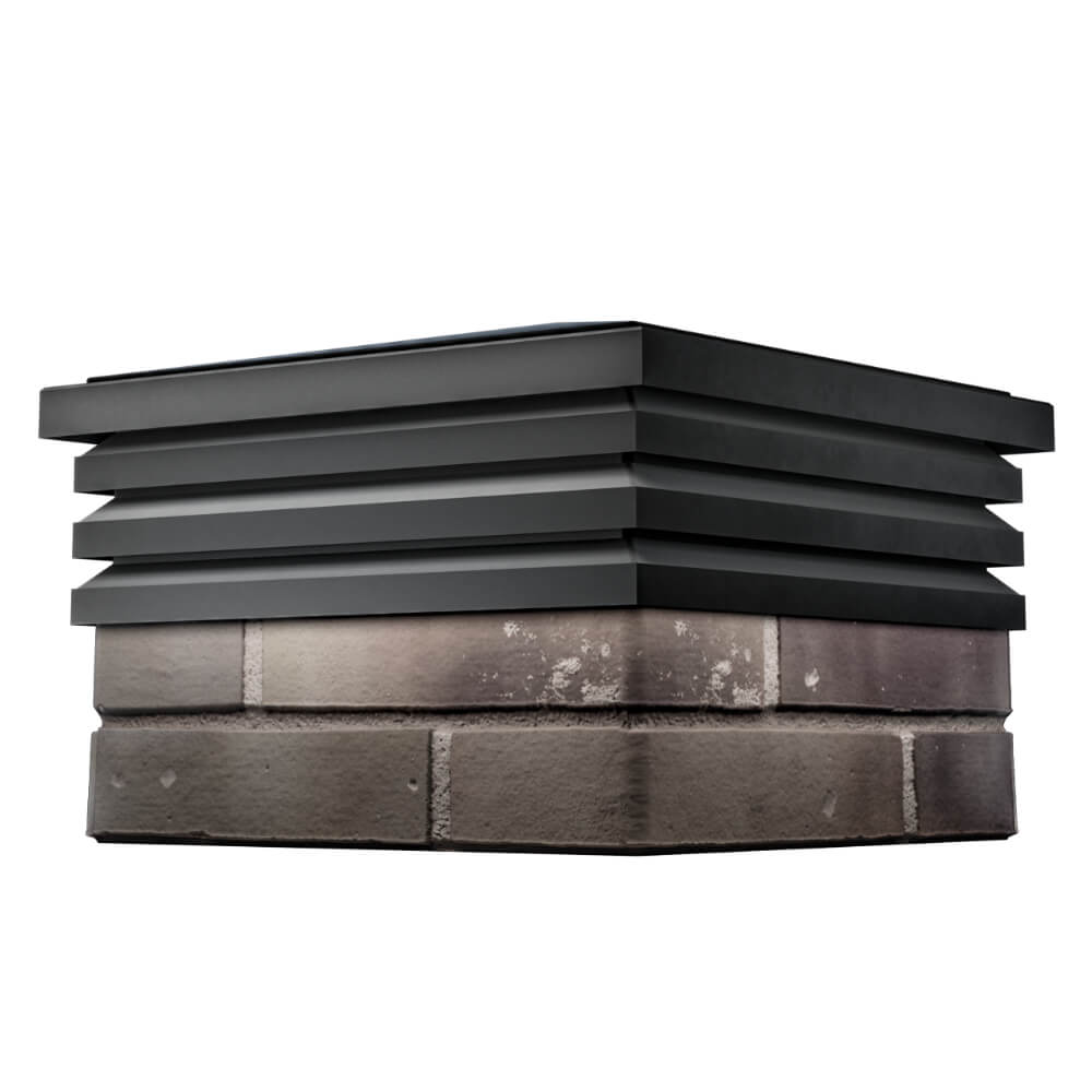 Колпак Zking Бона ХайТек Черный на столб 1.5х1.5 кирпича (385х385мм) в Березниках фото