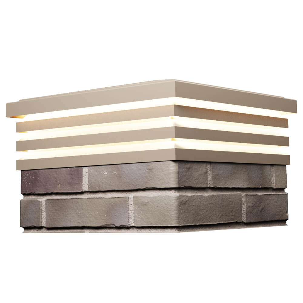 Колпак Zking Бона ХайТек Бежевый на столб 1.5х1.5 кирпича (385х385мм) с подсветкой в Березниках фото