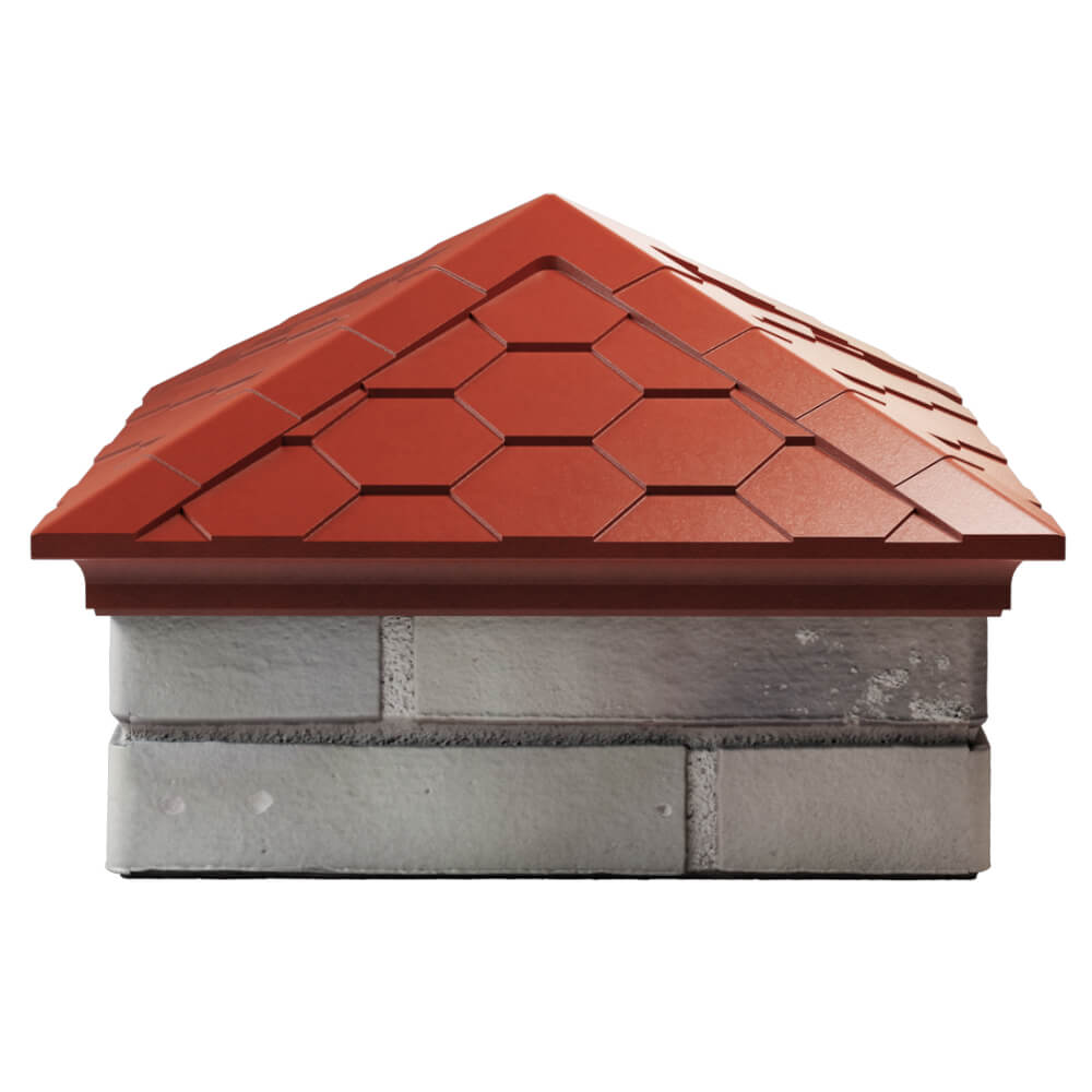 Колпак Zking Эверест Красный на столб 1.5х1.5 кирпича (390х390мм) Березники фото