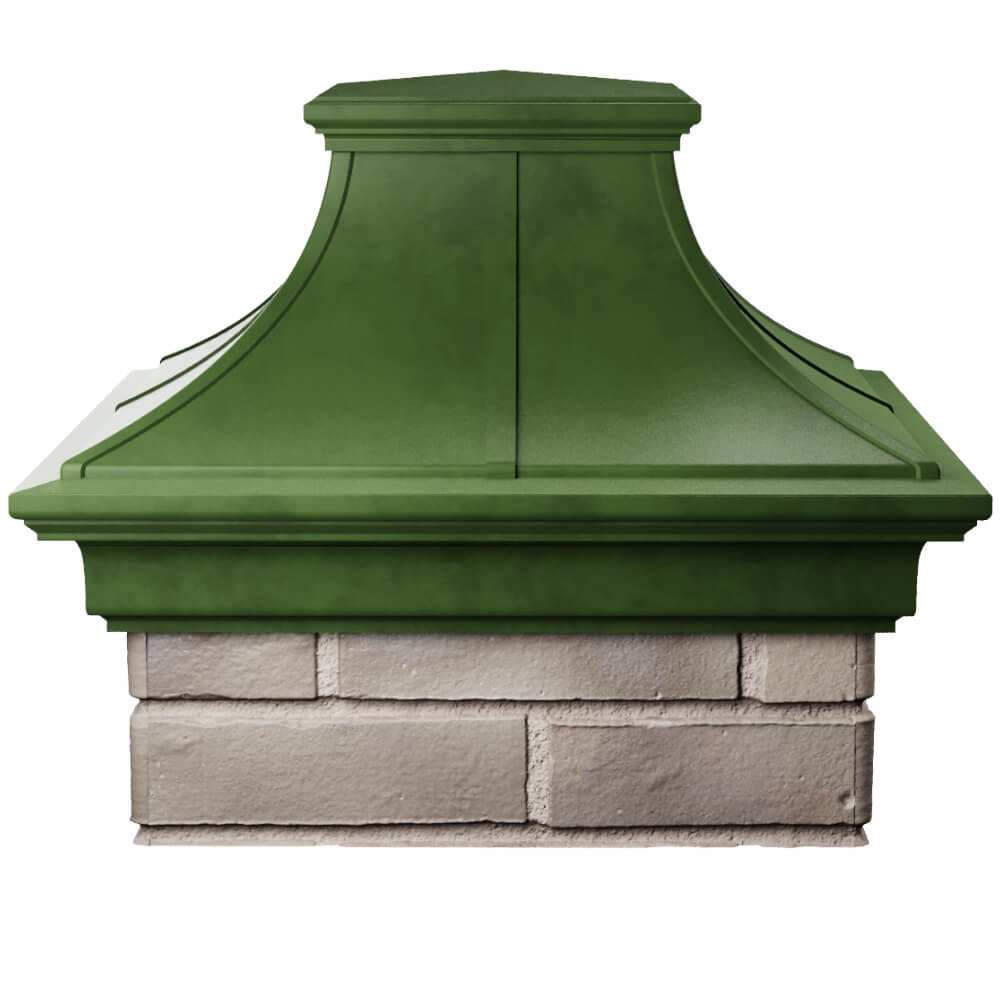 Колпак Zking Монблан Премиум Зеленый на столб 1.5х1.5 кирпича (385х385мм) Березники фото