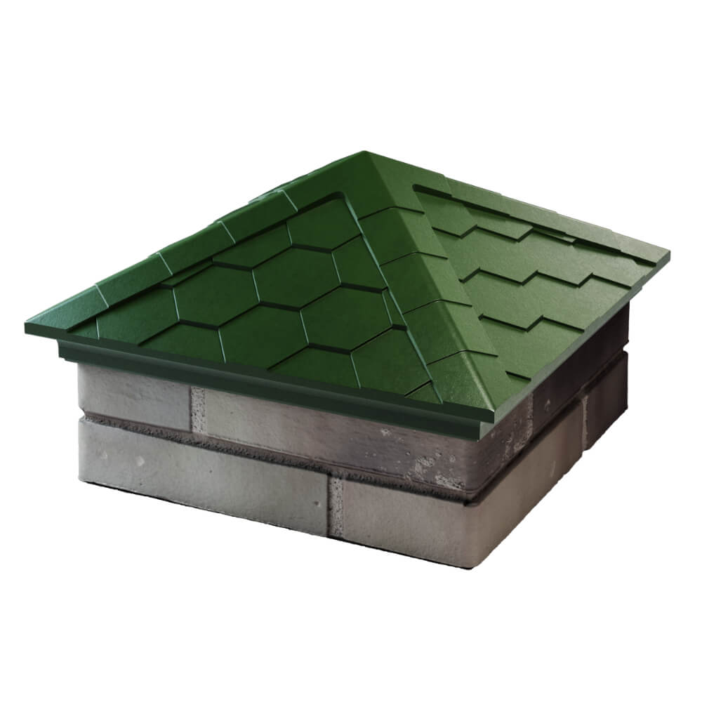 Колпак Zking Эверест Зеленый на столб 1.5х1.5 кирпича (390х390мм) в Березниках фото