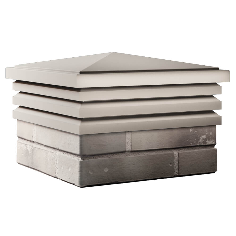 Колпак Zking Бона ХайТек Бежевый на столб 1.5х1.5 кирпича (385х385мм) в Березниках фото