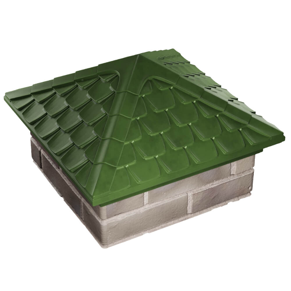 Колпак Zking Эльбрус Зеленый на столб 1.5х1.5 кирпича (385х385мм) в Березниках фото