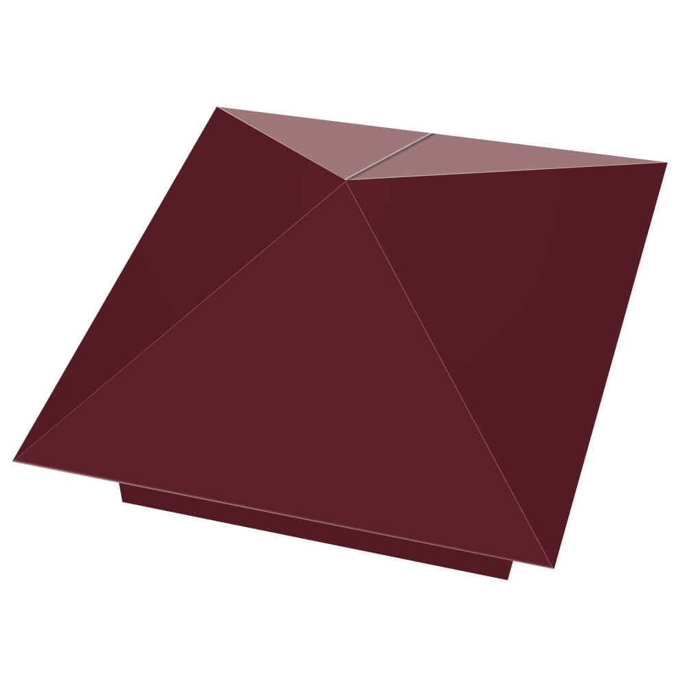 Колпак металлический 390х390мм RAL3005 Красное Вино заборный Березники фото