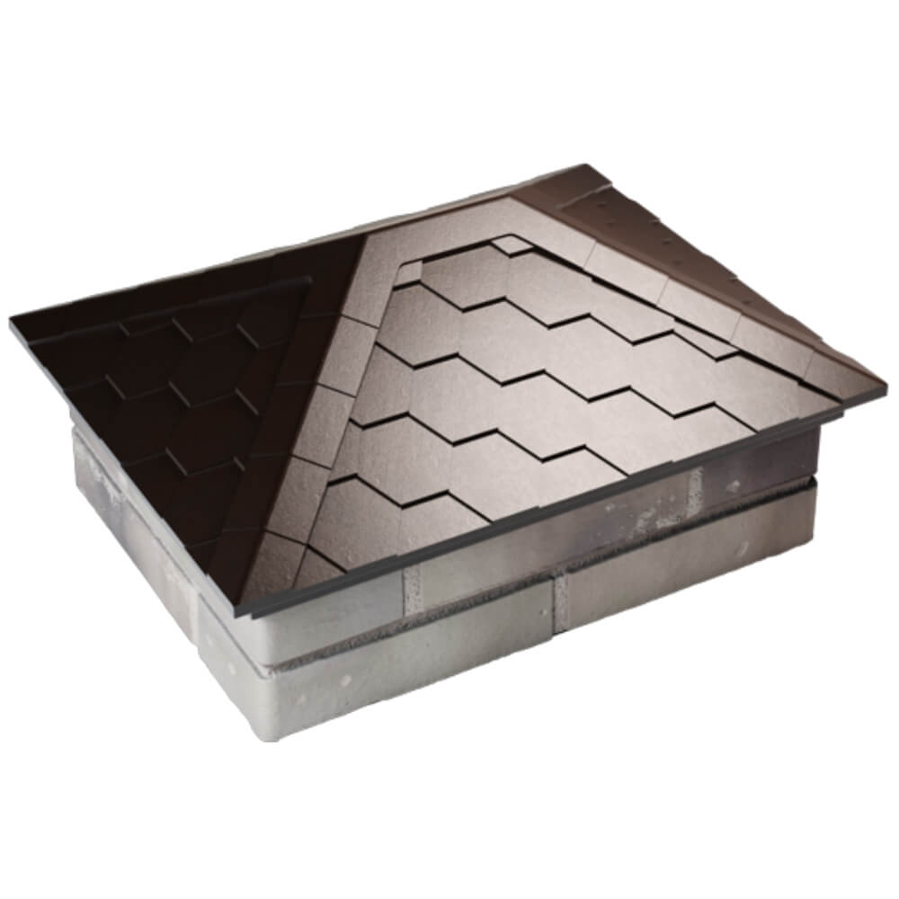 Колпак Zking Эверест Коричневый на столб 2х1.5 кирпича (520х390мм) Березники фото