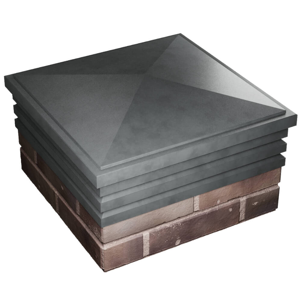 Колпак Zking Бона ХайТек Серый на столб 2х2 кирпича (513х513мм) в Березниках фото