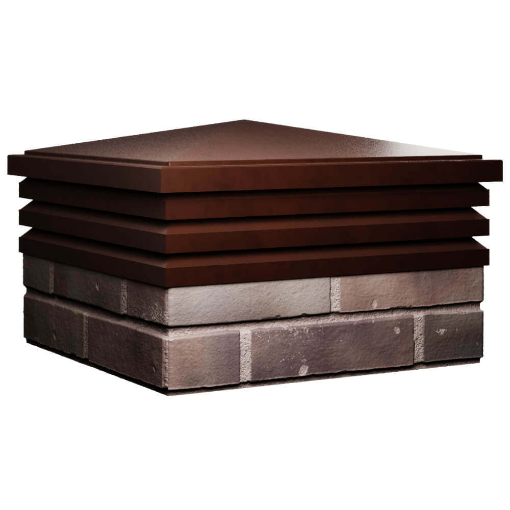 Колпак Zking Бона ХайТек Коричневый на столб 2х2 кирпича (513х513мм) в Березниках фото