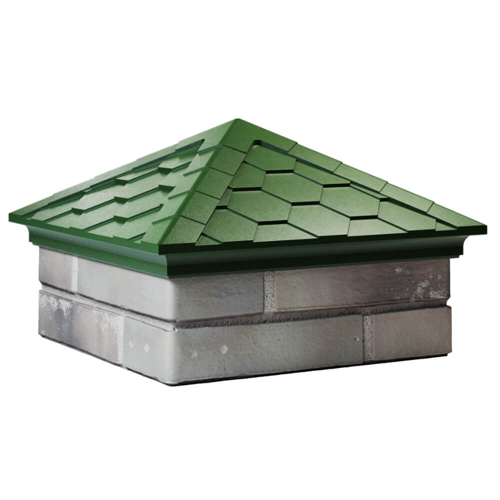 Колпак Zking Эверест Зеленый на столб 1.5х1.5 кирпича (390х390мм) в Березниках фото