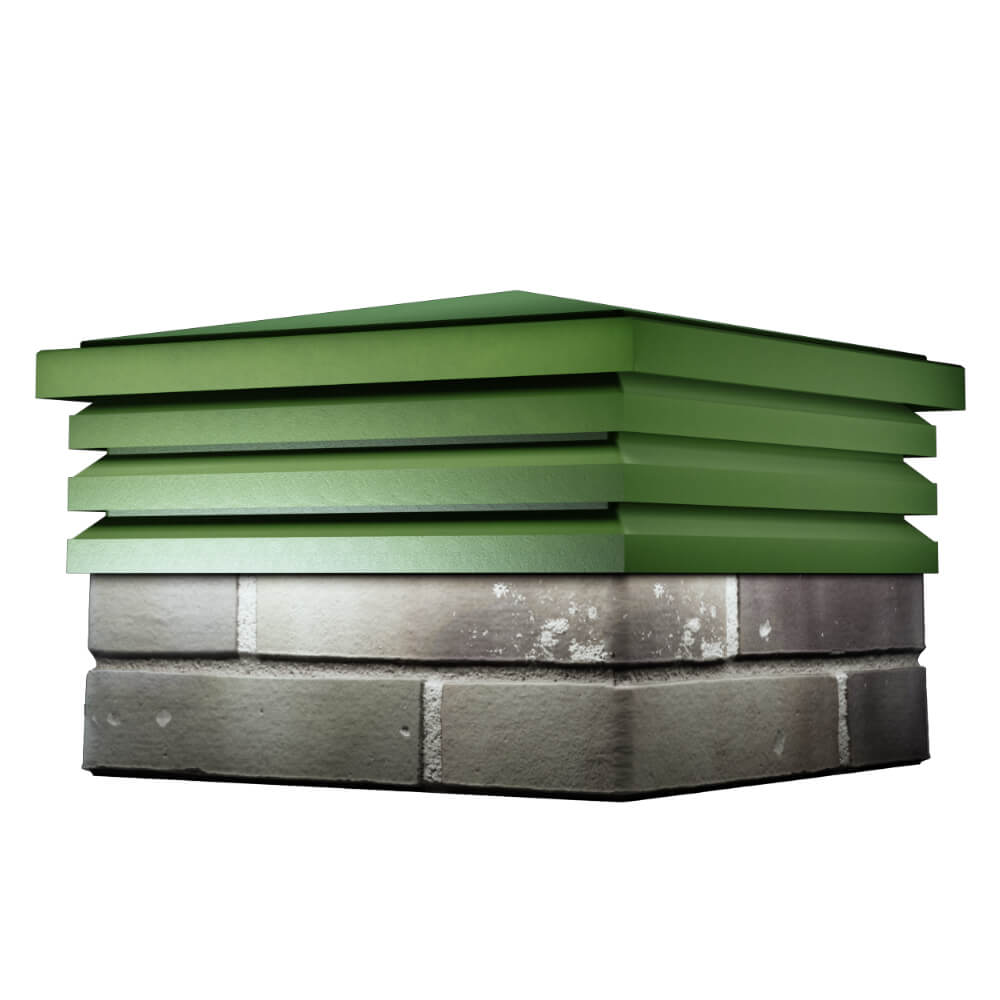 Колпак Zking Бона ХайТек Зеленый на столб 1.5х1.5 кирпича (385х385мм) в Березниках фото