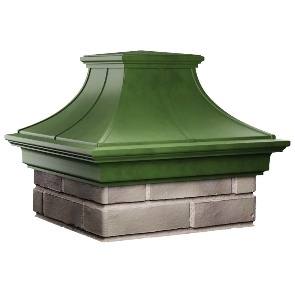 Колпак Zking Монблан Премиум Зеленый на столб 1.5х1.5 кирпича (385х385мм) в Березниках фото