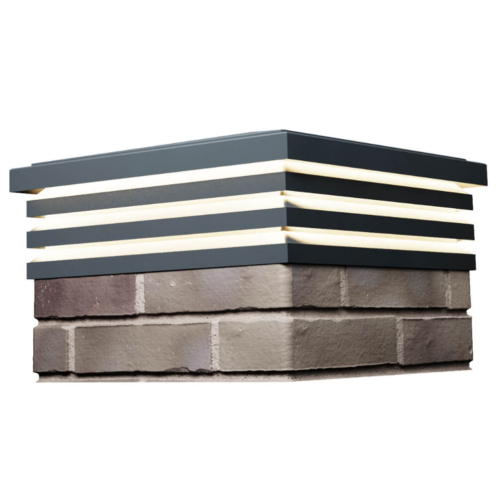 Колпак Zking Бона ХайТек Серый на столб 1.5х1.5 кирпича (385х385мм) с подсветкой в Березниках фото